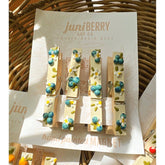 3D Blueberry Fields - Magnetic Hand Painted Clothespin set