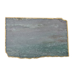 Agate Slab w/ Gold Electroplated Edge, Blue Green (Each One Will Vary)