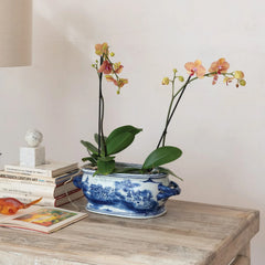 Blue & White Landscape Planter