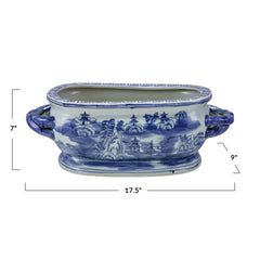 Blue & White Landscape Planter