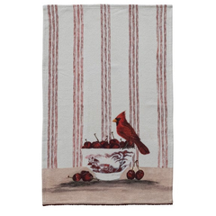 Bird Still Life Cotton Waffle Weave Tea Towel