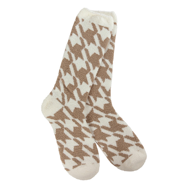 Cozy Cali Socks in Houndstooth Portabello