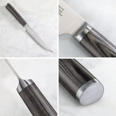 4-Piece Pakkawood Steak Knife Set in Wooden Chest