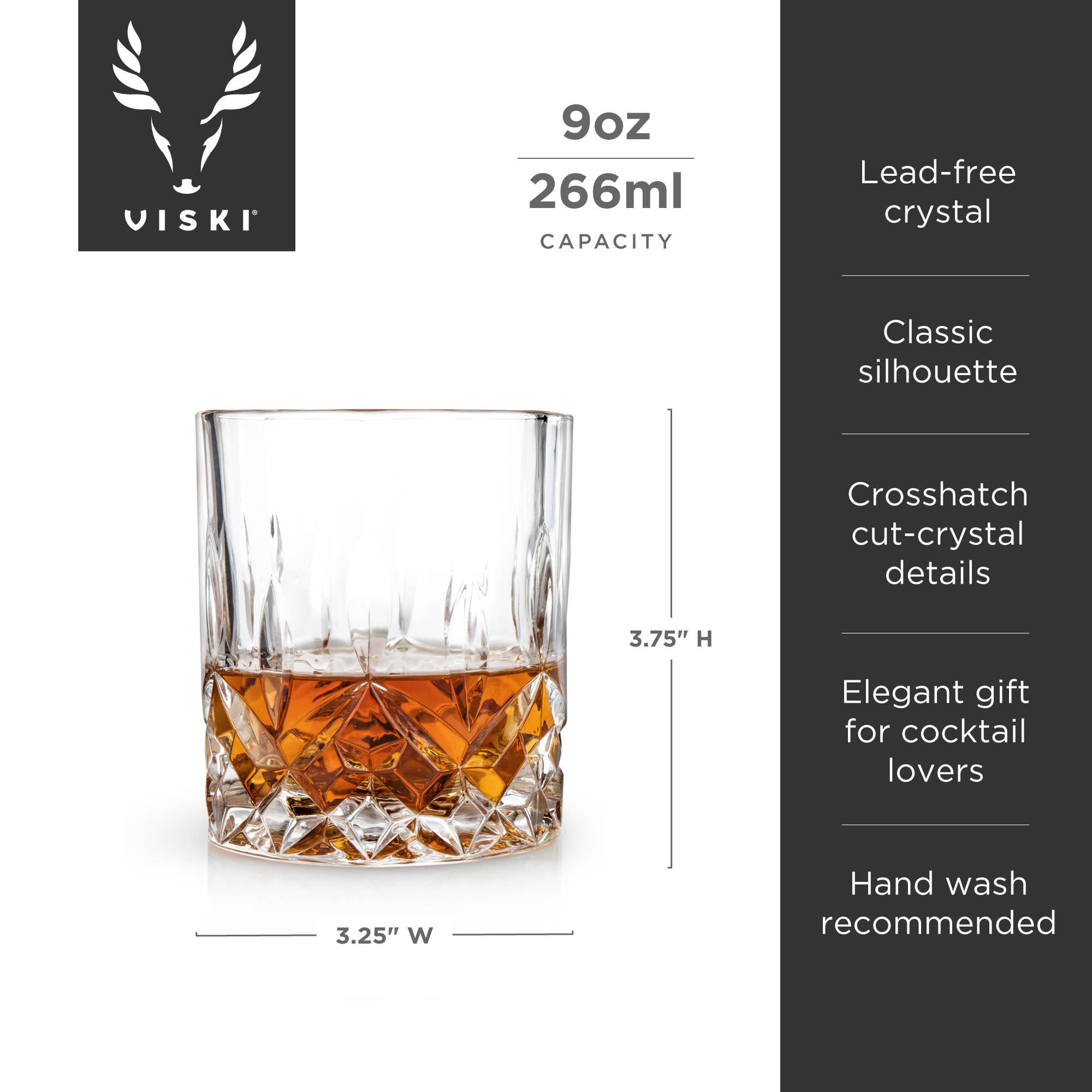 Admiral™ Vintage Style Crystal Tumblers Set of 4