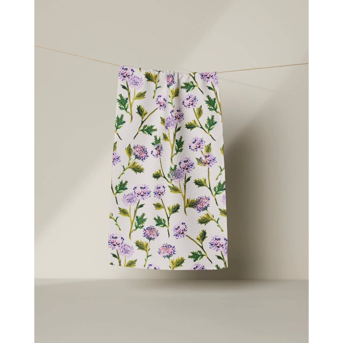 Blooming Thistle Geometry Bar Towel