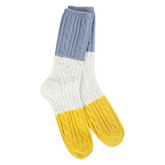 Confetti Cable Crew Socks in Vanilla