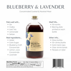 Blueberry and Lavender Cocktail Mixer and Mocktail Mixer, 16 fl oz