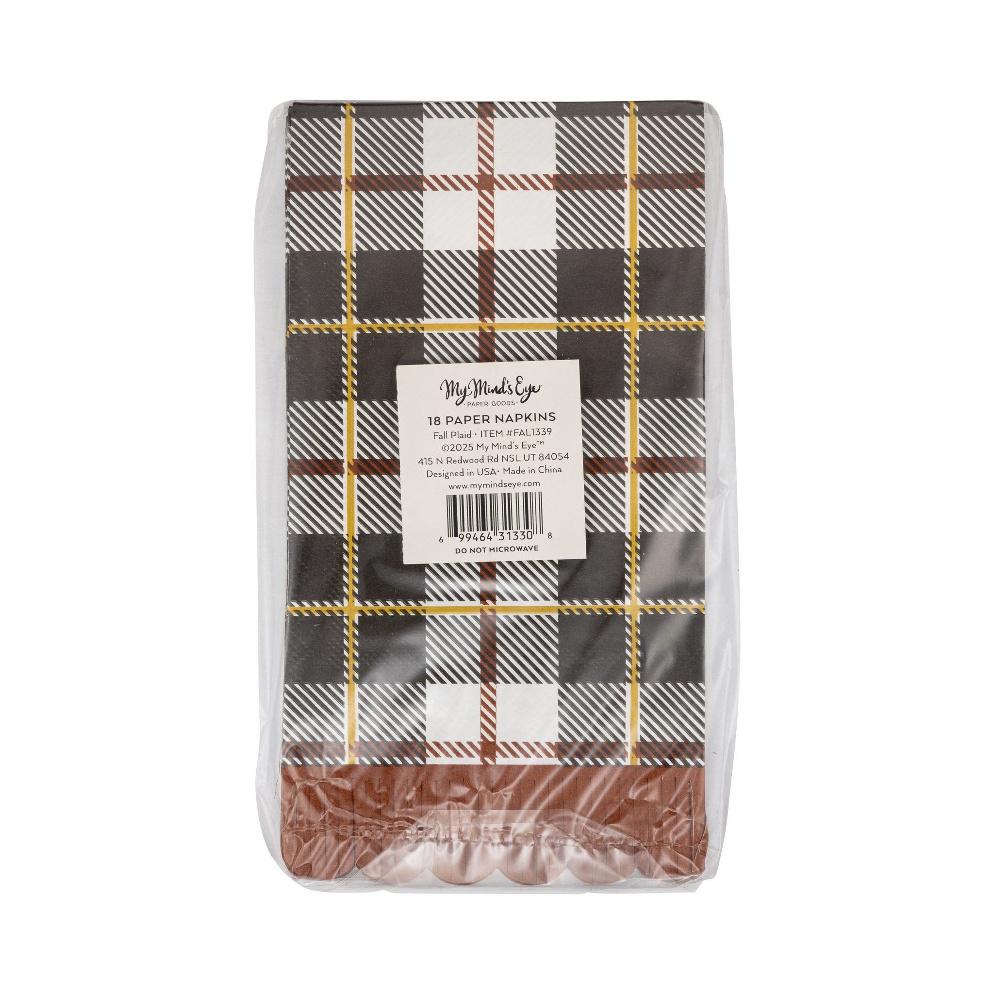 Black Fall Plaid Dinner Napkin