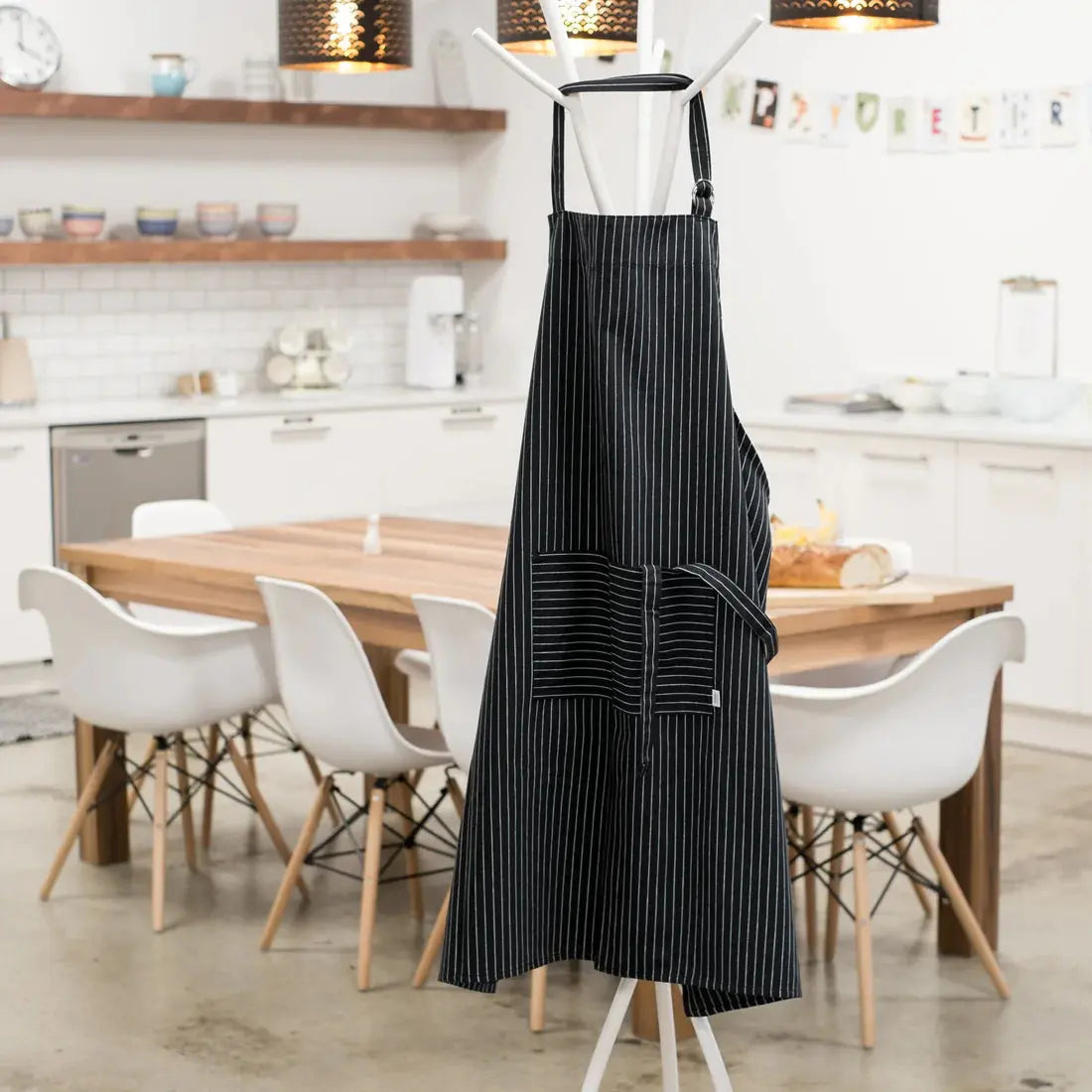 Black Pinstripe Oversized Mighty Apron