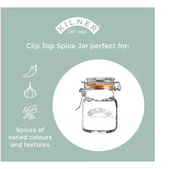 Clip Top Square Spice Jar 70ml