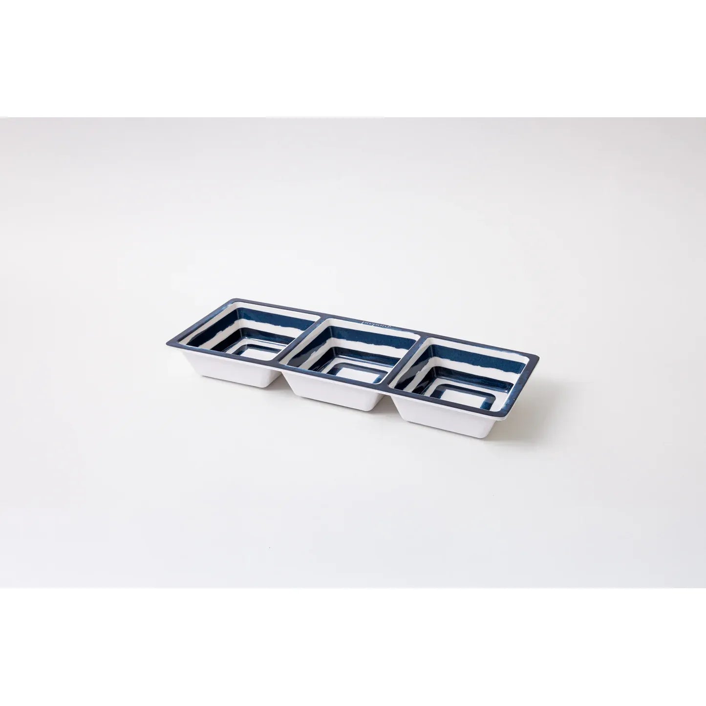 3-Section Taco Serving Tray in Coastal Stripe
