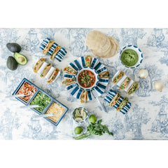 3-Section Taco Serving Tray in Coastal Stripe