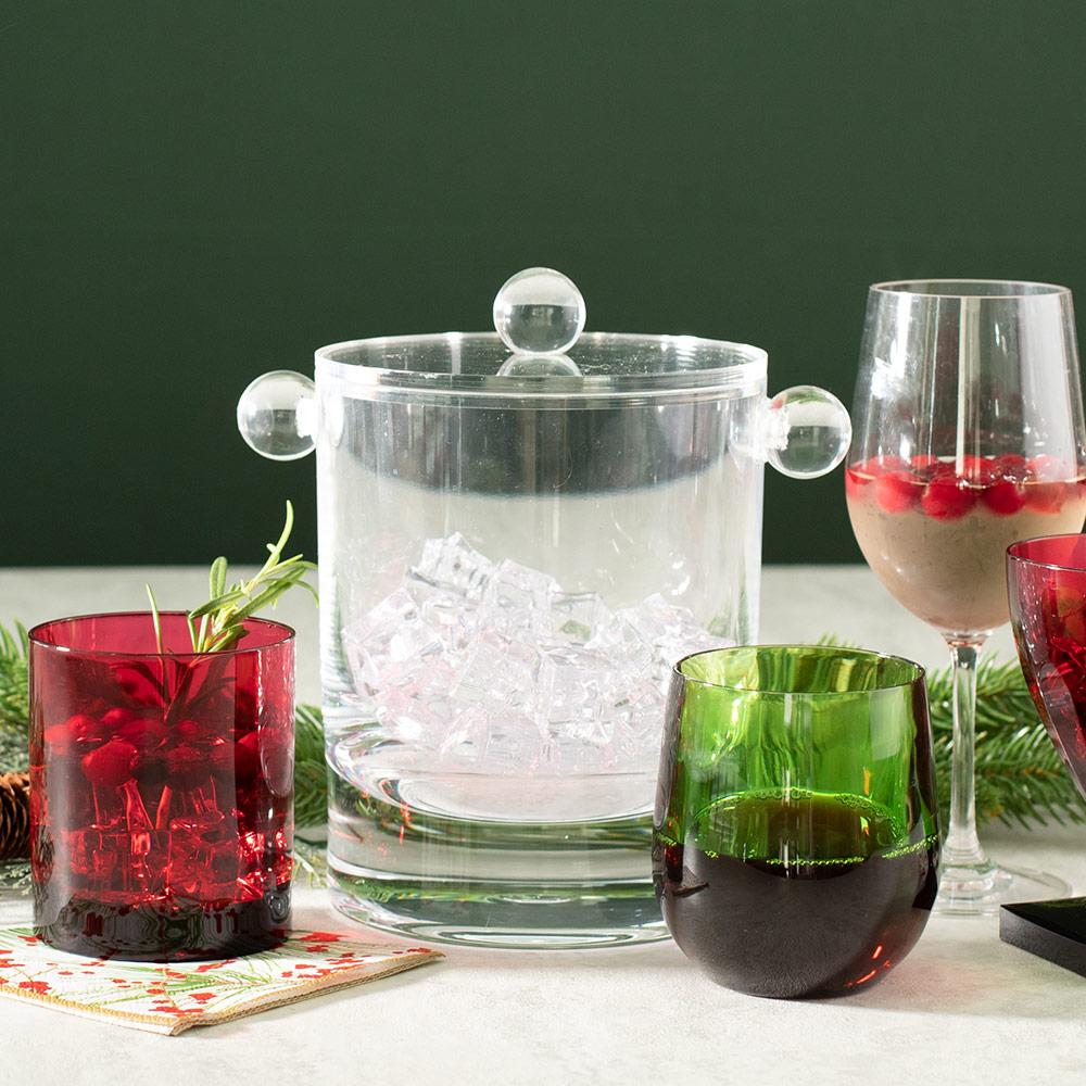 Acrylic 60oz Ice Bucket & Lid in Crystal Clear