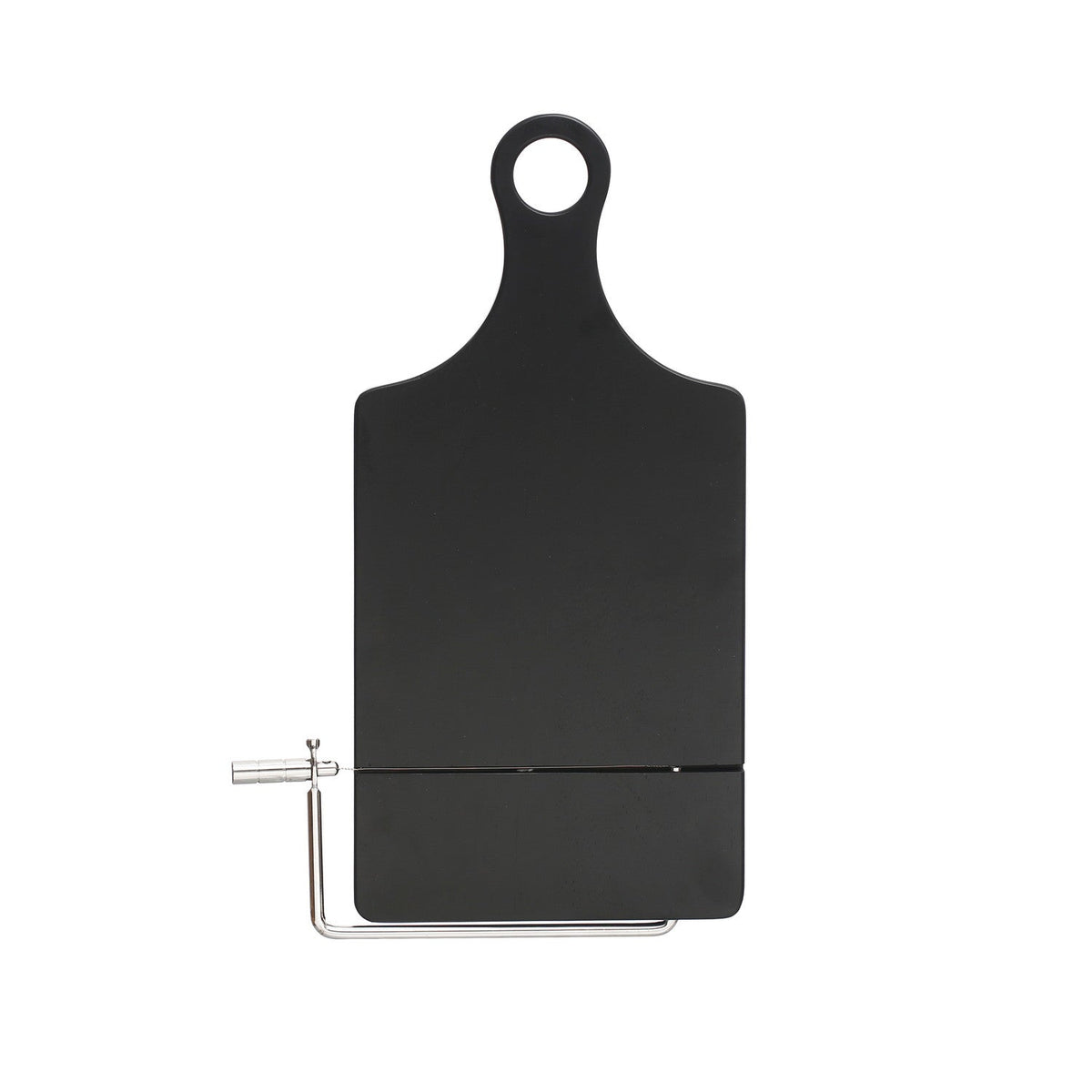 Acacia Wood & Stainless Steel End Grain Cheese Slicer, Black