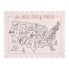Color the USA Map Paper Placemat