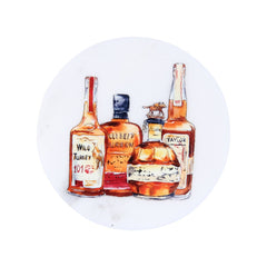 Bourbon Bottles Marble Coaster