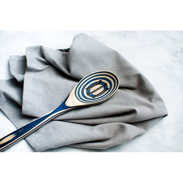 12" Blue Pakka Wood Slotted Spoon